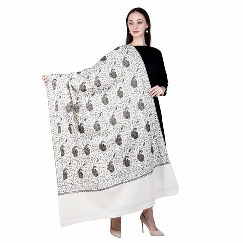 Women's Hand Embroidered Wool Shawl
